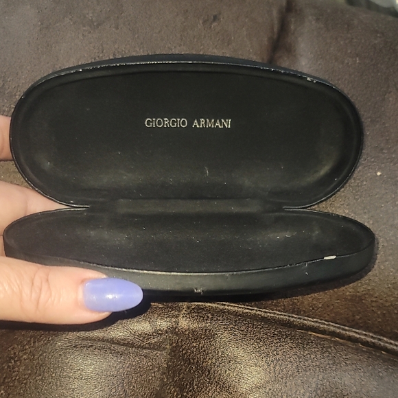 GIORGIO ARMANI black hard sided sunglass eyeglass glasses case - Picture 1 of 7